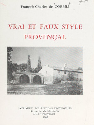 cover image of Vrai et faux style provençal